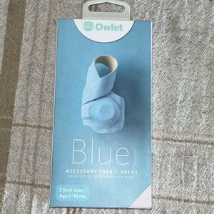 NWT Owlet Fabric Socks- Hypoallergenic Cotton-3 Socks-Sizes 0-18 Months Blue